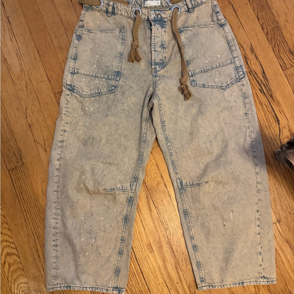NWOT We The Free Free People Moxie Low Slung Barrel Jeans